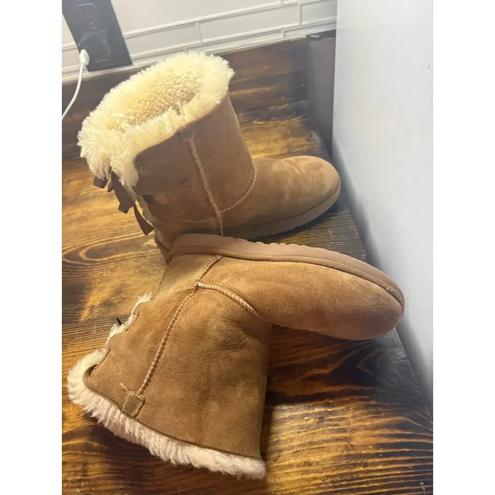 UGG Brown Bailey Bow Boots Kids Size 4